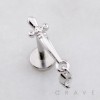 DAGGER DANGLE MARQUISE CZ THREADLESS (PUSH IN) 316L SURGICAL STEEL LABRET SET